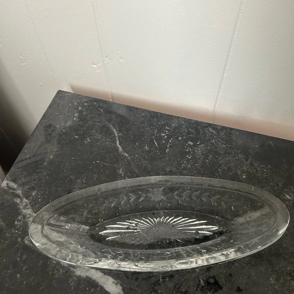 Vintage Crystal Celery Dish